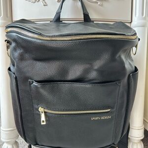 Fawn Design Black Backpack with Gold Accents